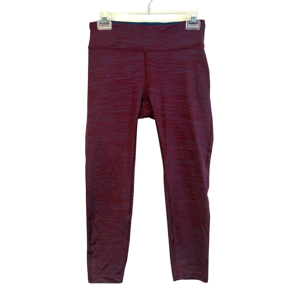 Outdoor Voices TechSweat Leggings Maroon Navy Space Dye High Waist Medium 7/8 - Picture 2 of 11